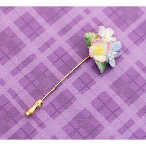 Vintage Colorful Flowers Art Nouveau Stick Pin - V19